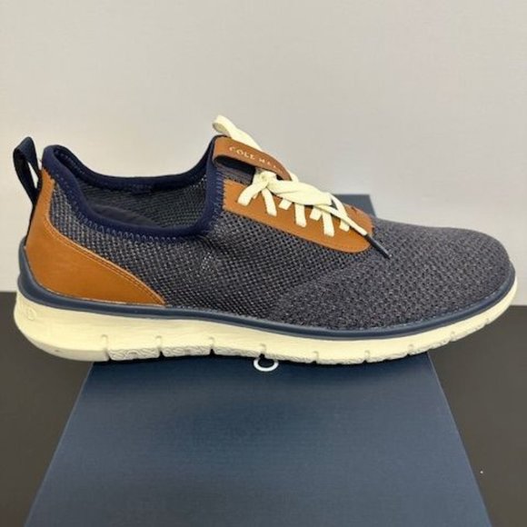 COLE HAAN MEN"S Grand Atlantic Sneaker  MARINE BLUE /TAN SIze10 New In Box - Picture 1 of 5